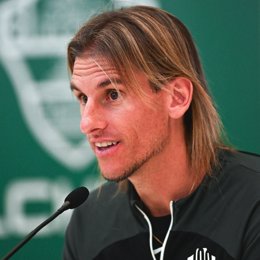 El entrenador del Elche, Sebastián Beccacece, en la rueda de prensa previa a su debut en el banquillo del equipo ilicitano contra el FC Barcelona.