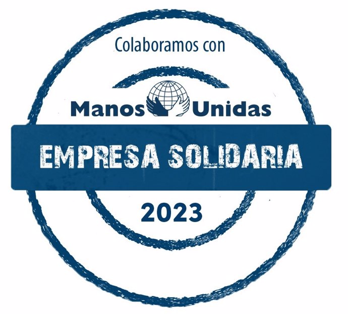 Sello empresa solidaria de Manos Unidas.