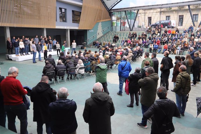 La candidata de EH Bildu a diputada general de Gipuzkoa, Maddalen Iriarte, en un acto en Eibar