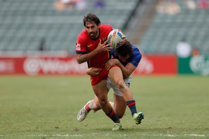 Pol Pla con la selección española masculina de rugby seven