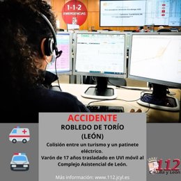 Gráfico elaborado por el 112 con datos del accidente en Robledo de Torío (León)