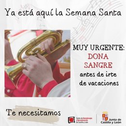 Gráfico elaborado por @donasangreCYL en el que urge a donar en Semana Santa