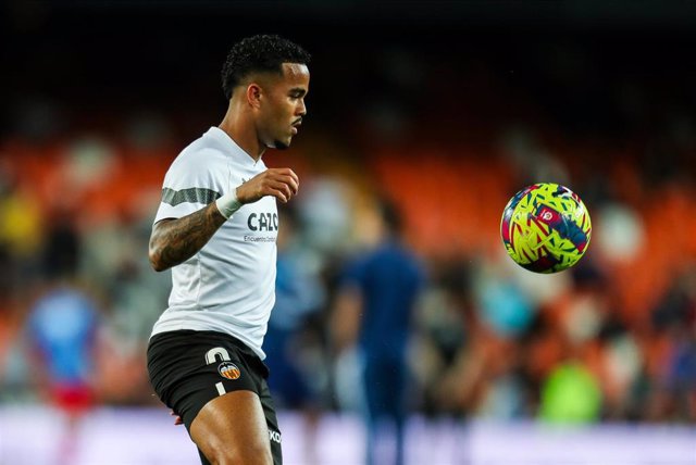 Justin Kluivert of Valencia celebrates a goal during the spanish league, La Liga Santander, football match played between Valencia CF and Real Sociedad at Mestalla stadium on April 3, 2023, in Valencia, Spain.