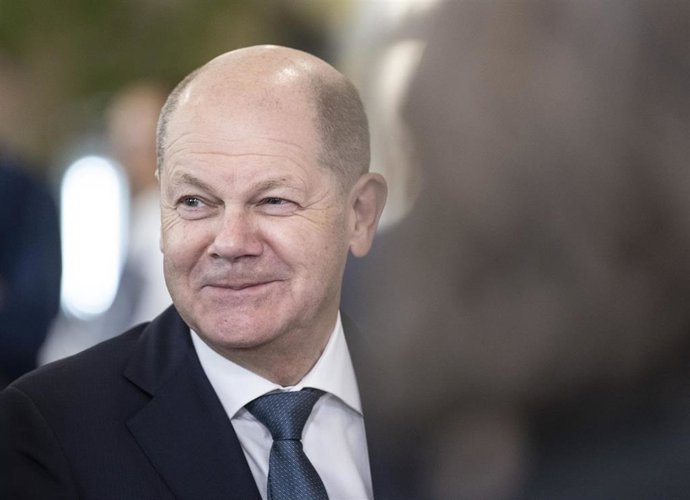 31 March 2023, Hesse, Frankfurt/Main: German Chancellor Olaf Scholz arrives to attend the "FAZ" Congress 2023 in the casino on the campus of Goethe University in Frankfurt. Photo: Boris Roessler/dpa