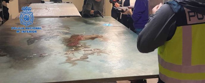 Una de las obras de arte confiscadasd por la Policía Nacional en una feria de antugüedades en la ciudad italiana de Parma