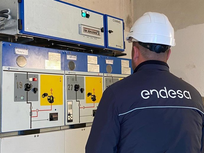 Un tcnic d'Endesa en un centre de transformació