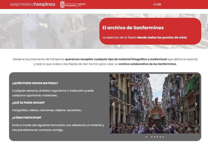 El Ayuntamiento de Pamplona ha abierto el plazo para que la ciudadanía pueda colaborar y aportar fondos al 'Archivo de los Sanfermines'.
