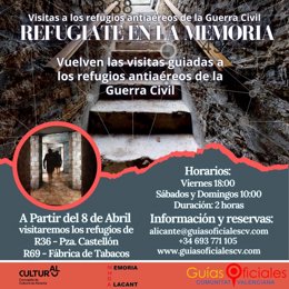 Alicante retoma las visitas guiadas gratuitas a los refugios antiaéreos de la Guerra Civil