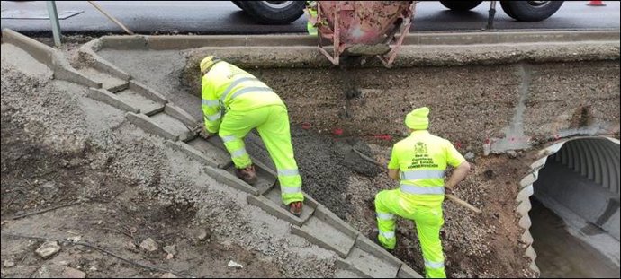 Obras en una carretera.