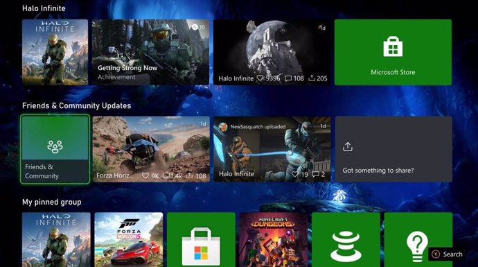 Nueva interfaz de Xbox
