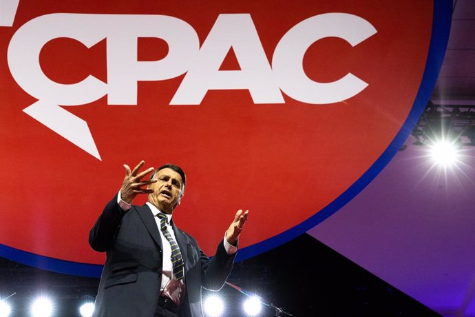 Archivo - March 4, 2023, Oxon Hill, Maryland, USA: Former President of Brazil Jair Bolsonaro speaks at the 2023 Conservative Political Action Conference (CPAC) in National Harbor, Maryland, U.S., on Saturday, March 4, 2023