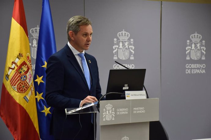 El ministro de Sanidad, José Miñones, durante el acto oficial de clausura del XIX programa de formación en donación y trasplantes 'Alianza'