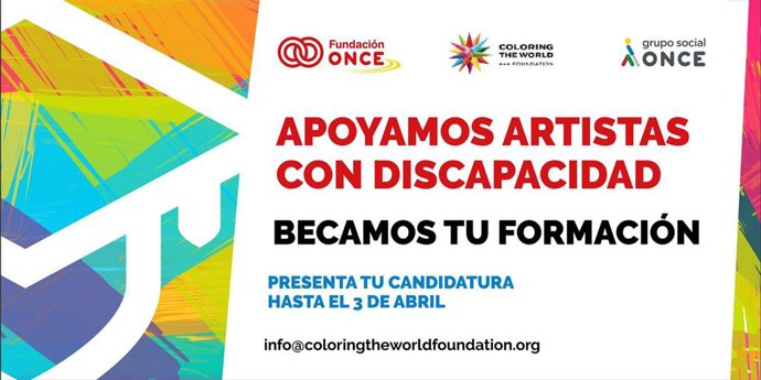 Fundación ONCE y Fundación Coloring the World (CTW) convocan la beca 'IAM WITH YOU' dirigida a fomentar el desarrollo profesional de artistas con discapacidad