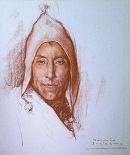 Uno de los quince dibujos de personas originarias de comunidades indígenas de América Latina realizados por el artista Ramon Subirats entre 1928 y 1941 que ha recibido el Museu Etnolgic i de Cultures del Món de Barcelona