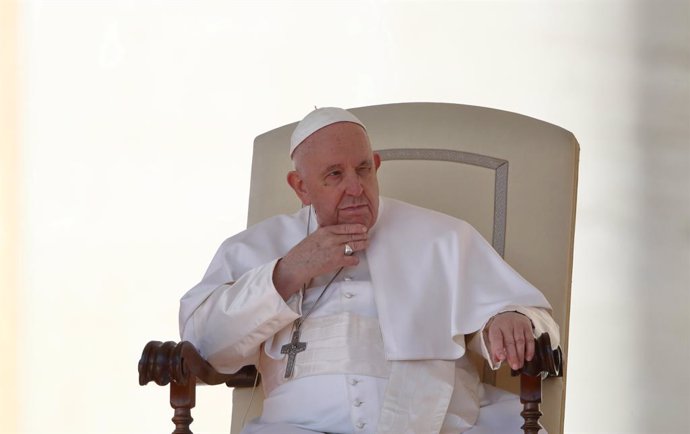 15 March 2023, Vatican, Vatikan City: Pope Francis attends the weekly general audience at St. Peter's square in The Vatican. Photo: Grzegorz Galazka/Mondadori Portfolio via ZUMA/dpa