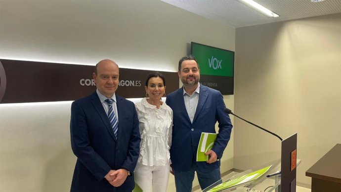 Los tres diputados de VOX en las Cortes de Aragón
