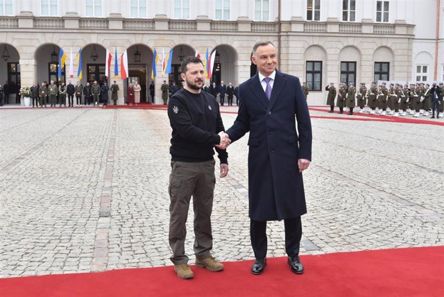 Los presidentes de Ucrania y Polonia, Volodimir Zelenski y Andrzej Duda.
