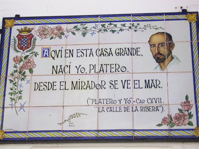 Placa de azulejos de Jua Ramón Jiménez.