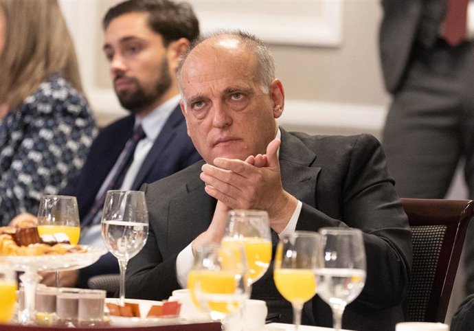 Archivo - El presidente de LaLiga, Javier Tebas, durante un acto