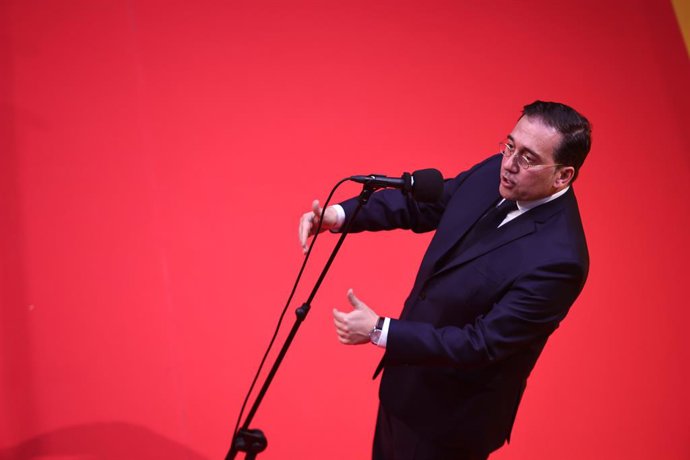 El Ministro de Asuntos Exteriores, Unión Europea y Cooperación, José Manuel Albares, interviene en el acto XI CILE, a 27 de marzo de 2023, en Cádiz, (Andalucía, España). El Ministro de Asuntos Exteriores, Unión Europea y Cooperación, José Manuel Albares