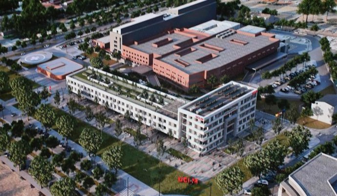 Recreación del edificio de la Facultad de Ciencias de la Salud