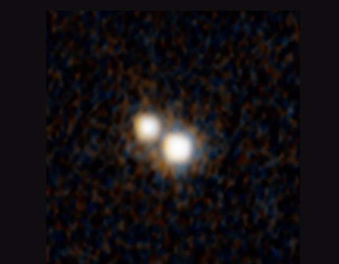 Una foto del Hubble de un par de cuásares que existían cuando el universo tenía apenas 3.000 millones de años