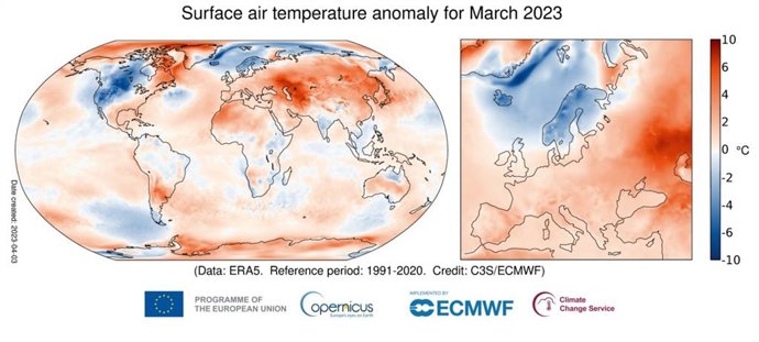 El planeta experimenta el segundo marzo más cálido desde que hay registros