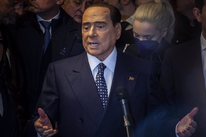 Archivo - 19-11-2022 Milano, Italia - Cronaca - Via Vincenzo Monti 92, inaugurazione della nuova sede di Forza Italia Lombardia.Nella foto: Silvio Berlusconi ..November 19, 2022 Milan Italy - News - .Via Vincenzo Monti 92, inauguration of the new headqu