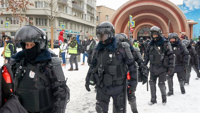 Archivo - Policía de Rusia en la capital, Moscú