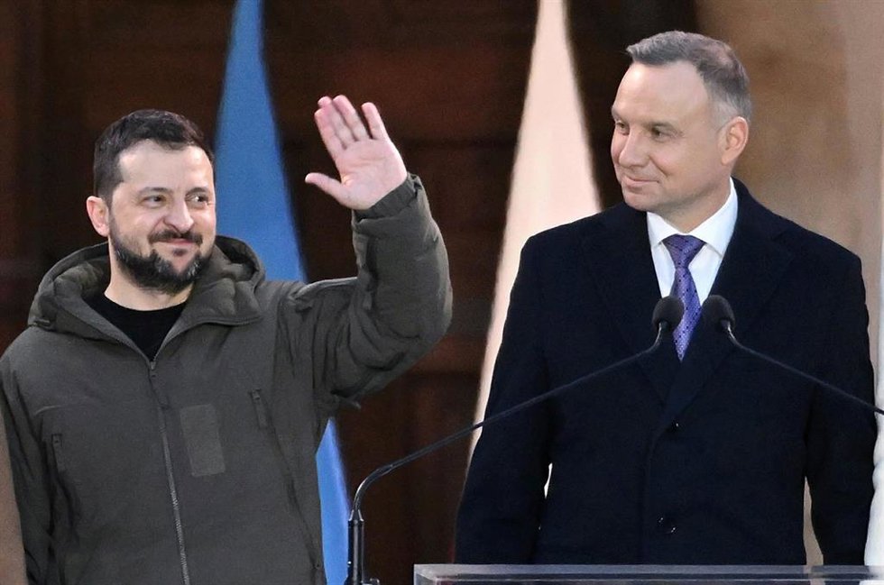 Volodimir Zelenski y Andrzej Duda, presidentes de Ucrania y Polonia, respectivamente.