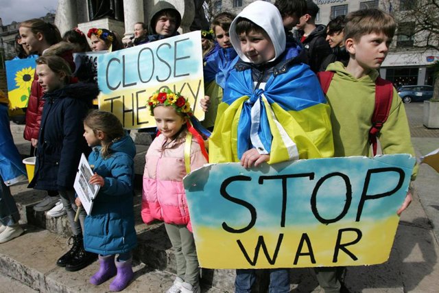 Archivo - Manifestación en Reino Unido en contra de la guerra en Ucrania