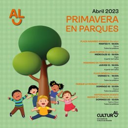 La Concejalía de Cultura del Ayuntamiento de Alicante celebra una nueva edición del programa 'Primavera en Parques', que se desarrollará entre el 11 y el 23 de abril con actividades de magia, teatro o títeres para toda la familia en diferentes enclaves