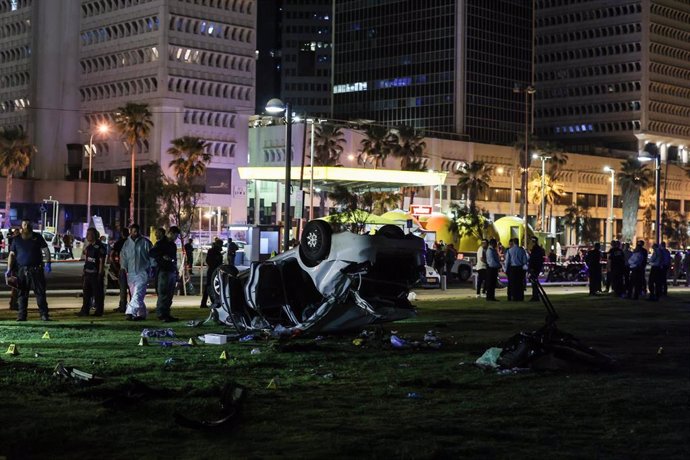 Escenas posteriores al ataque terrorista en Tel Aviv, Israel
