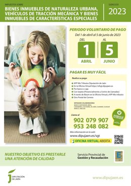 Diputación de Jaén abre hasta el 5 de junio el periodo voluntario de pago del Impuesto de Bienes Inmuebles y Vehículos