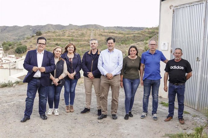 Visita a las obras en el depósito de agua de Lubrín (Almería).