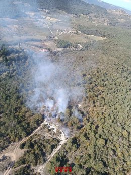 Incendio forestal en Mont-ral (Tarragona)