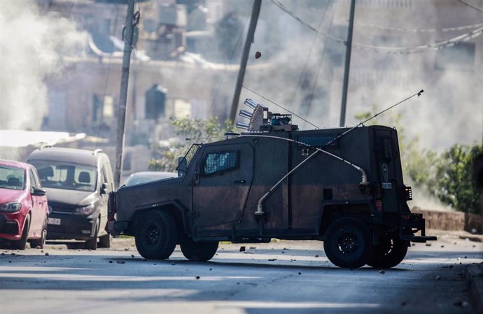 Un vehículo militar israelí en Cisjordania