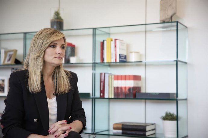 La portavoz nacional de Ciudadanos (Cs), Patricia Guasp, durante una entrevista para Europa Press, en la sede de Cs, a 3 de abril de 2023, en Madrid (España). Guasp se convirtió en la nueva portavoz política nacional del partido en enero de este año sus