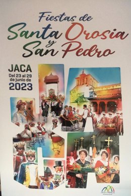 Cartel anunciador de las fiestas de Santa Orosia y San Pedro de Jaca,  'Mi Tierra'.