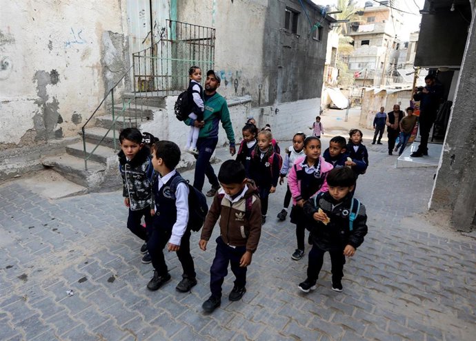 Archivo - Imágenes de escolares en Gaza 