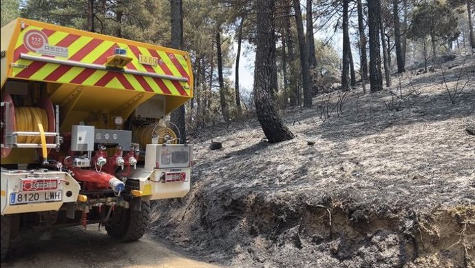 Incendio forestal en Collado Mediano.