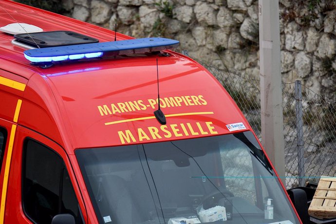 Archivo - Vehículo de Bomberos de Marsella en una imagen de archivo