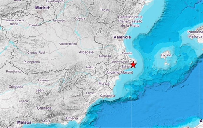 Un seísmo de dos grados se siente en la costa alicantina