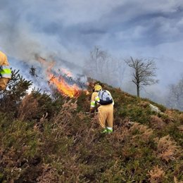 Incendio forestal en Cantabria