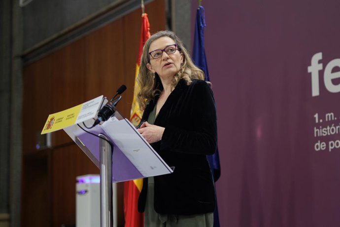 La delegada del Gobierno contra la Violencia de Género, Victoria Rosell, presenta los datos de feminicidios en 2022, en el Ministerio de Igualdad, a 23 de marzo de 2023, en Madrid (España). Durante la rueda de prensa, Victoria Rosell, ha informado que e