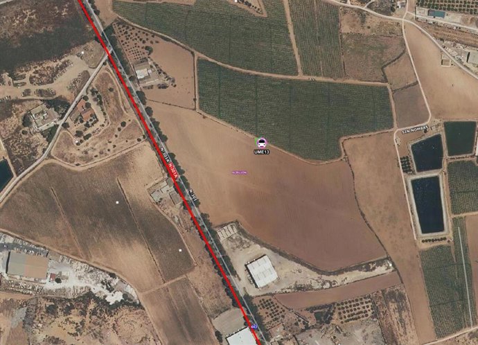 Lugar en el que se ha producido el accidente, señalizado sobre un mapa