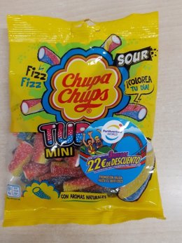 AESAN ha advertido de la presencia de gluten no incluido en el etiquetado del surtido de caramelos de goma 'Sour Mini Tubes' de la marca Chupa Chups.