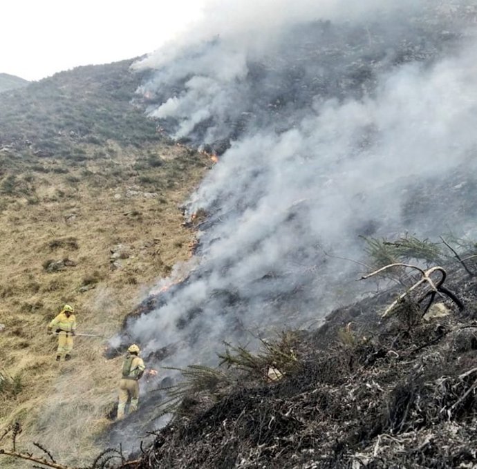 Incendio forestal en Cantabria