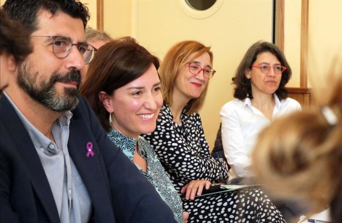 Los candidatos de VTLP en las elecciones municipales de Valladolid, de izquierda a derecha Alberto Bustos, la candidata a la Alcaldía, María Sánchez, Rocío Anguita y María Luisa López Municio.