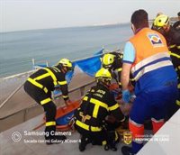 Rescatado un hombre en El Puerto (Cádiz) tras sufrir un posible infarto cuando trabaja en un andamio